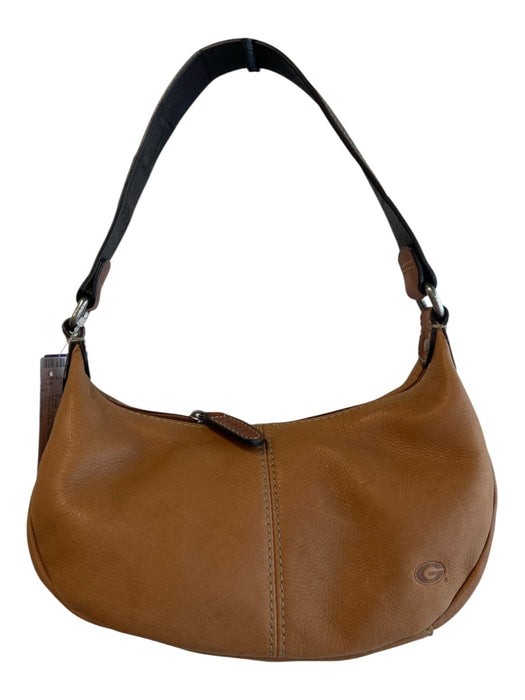 Fossil Brown Leather Georgia Motif Zipper Trim Shoulder Purse Brown / Small