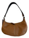 Fossil Brown Leather Georgia Motif Zipper Trim Shoulder Purse Brown / Small