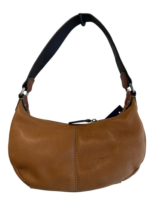 Fossil Brown Leather Georgia Motif Zipper Trim Shoulder Purse Brown / Small