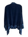 JW Los Angeles Size S Blue Rayon & Silk Velvet Embroidered Open Front Jacket Blue / S