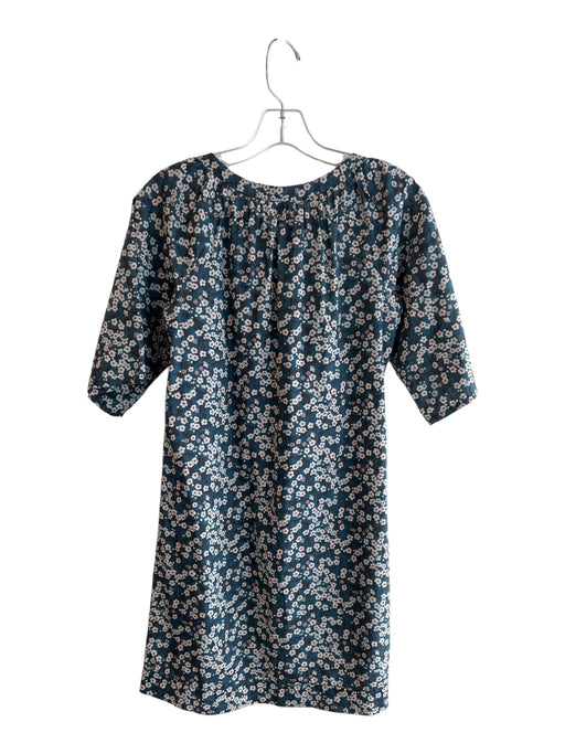 Ann Mashburn Size XS Blue 100% Cotton Poplin Floral Mandarin Buttons Dress Blue / XS