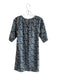 Ann Mashburn Size XS Blue 100% Cotton Poplin Floral Mandarin Buttons Dress Blue / XS