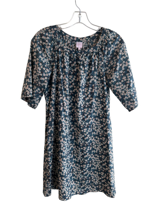 Ann Mashburn Size XS Blue 100% Cotton Poplin Floral Mandarin Buttons Dress Blue / XS