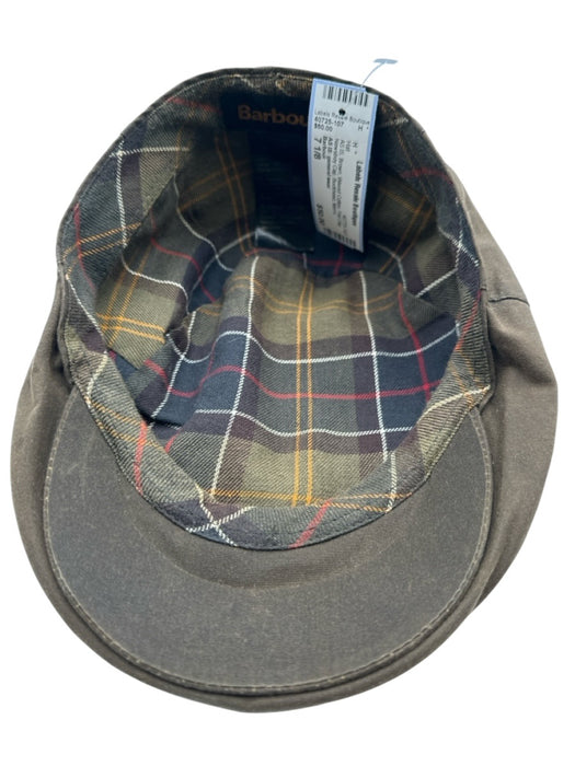 Barbour AS IS Brown Waxed Cotton Flat Cap Newsboy Cap Men's Hat Brown / 7 1/8