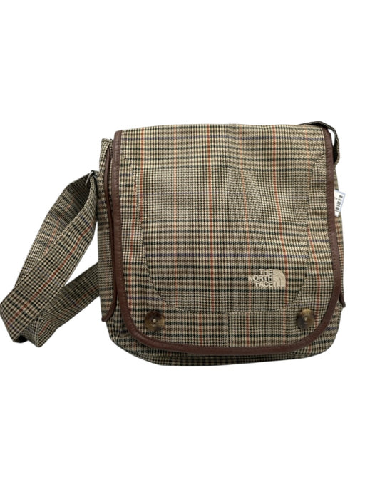 The North Face Brown, Cream, Green Magnetic  Flap Houndstooth Plaid Bag Brown, Cream, Green / S/M