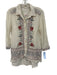 Johnny Was 3J Size S Cream, Red, Blue Cotton Long Sleeve Floral Embroidery Top Cream, Red, Blue / S