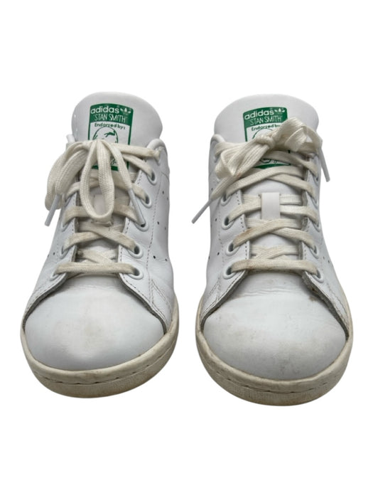 Adidas Shoe Size 35.5 White & Green Leather Perforated lace up Low Top Sneakers White & Green / 35.5
