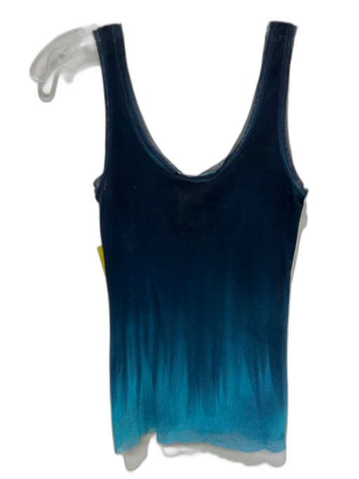 Fuzzi Size S Blue & Navy Poliamide Sleeveless Mesh Tank Gradient Top Blue & Navy / S