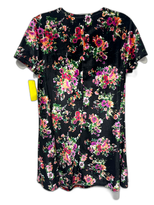 Show Me Your Mumu Size XS Black & Multi Velvet Short Sleeve Floral Dress Black & Multi / XS