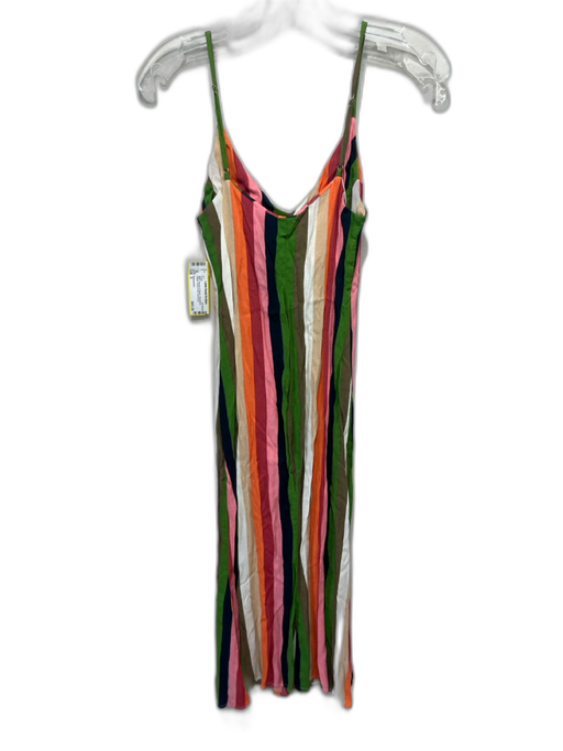 Reformation Size 0 Multi Viscose & Rayon Sleeveless Striped Below Knee Dress Multi / 0