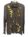 Johnny Was Size M Taupe Gray & Yellow Rayon Long Sleeve Floral Embroidery Top Taupe Gray & Yellow / M