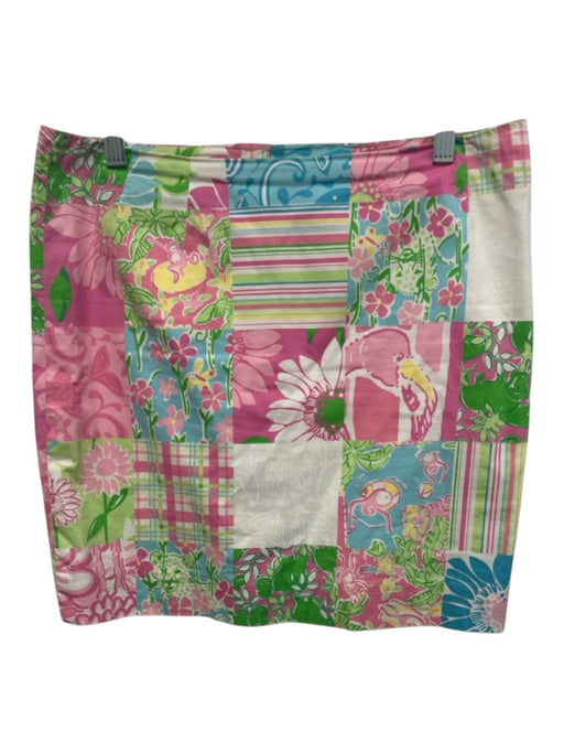 Lilly Pulitzer Size 4 White, Pink & Multi Cotton Blend Flora & Fauna Mini Skirt White, Pink & Multi / 4