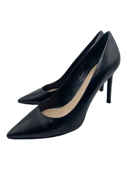 Delman Shoe Size 7.5 Black Leather Pointed Toe Closed Heel Stiletto Pumps Black / 7.5