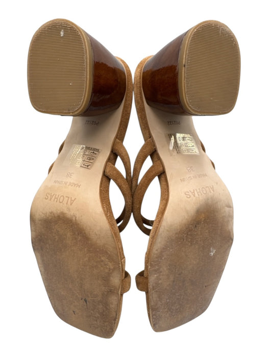 Alohas Shoe Size 38 Brown Leather Sandals Brown / 38