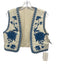 Commense Size S Cream & Blue Polyester Embroidered Floral Vest Cream & Blue / S