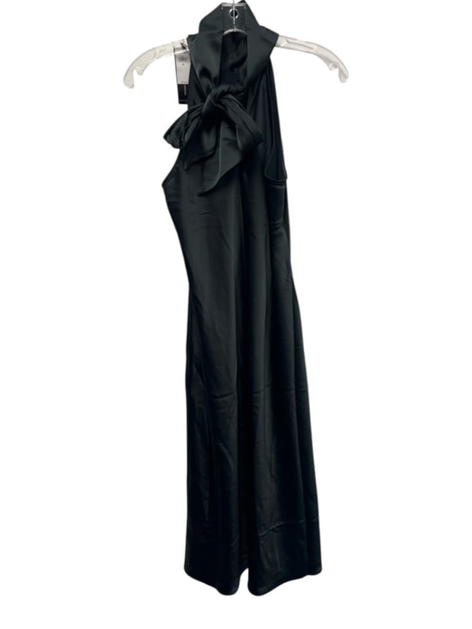 Banana Republic Size XS Black Polyester & Spandex Sleeveless Tie Neck Maxi Dress Black / XS