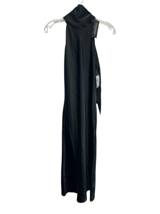 Banana Republic Size XS Black Polyester & Spandex Sleeveless Tie Neck Maxi Dress Black / XS