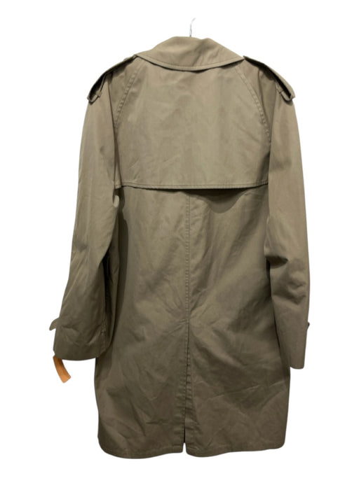 London Fog Size Est L Tan Cotton Blend Solid Overcoat Double Breasted Jacket Tan / Est L