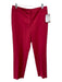 St John Size 6 Red Cotton Straight Cut Mid Rise Pants Red / 6