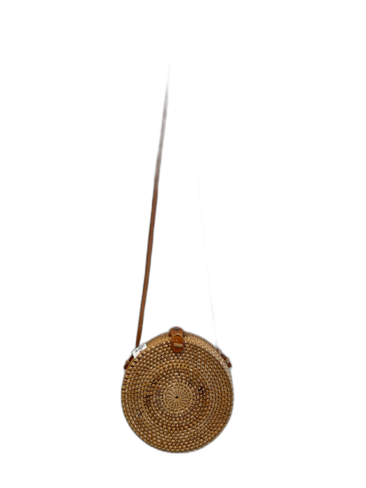 No Brand Tan Wicker Leather Cross Body Circle Bag Tan / S