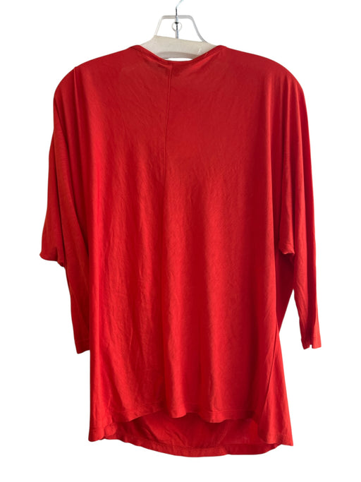 Vince Size M Red Orange Viscose Boat Neck 3/4 Sleeve Top Red Orange / M