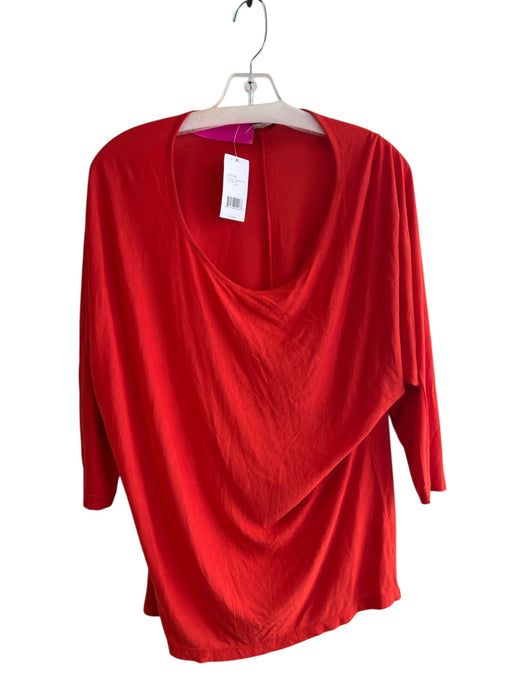 Vince Size M Red Orange Viscose Boat Neck 3/4 Sleeve Top Red Orange / M