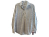 Ann Mashburn Size M White Cotton Collared 1/2 Button Long Sleeve Butterfly Top White / M