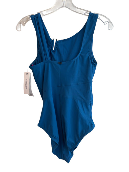 Amoressa Size 8 Blue Nylon Blend One Piece Solid Scrunch Detail Swimsuit Blue / 8