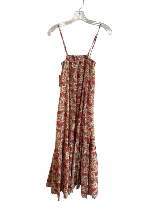 J Crew Size XS Pink & Multi Cotton Spaghetti Strap Floral Print Lined Dress Pink & Multi / XS