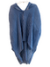 Mes Demoiselles Size One Size Blue Cotton Semi Sheer Striped V Neck Dress Blue / One Size