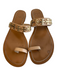 Tory Burch Shoe Size 9 Brown Leather Gold hardware toe strap Open Heel Shoes Brown / 9
