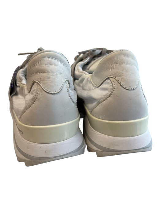 Yohji Yamamoto Shoe Size 39.5 White Leather & Manmade Lace Up Logo Sneaker Shoes White / 39.5