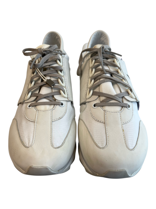 Yohji Yamamoto Shoe Size 39.5 White Leather & Manmade Lace Up Logo Sneaker Shoes White / 39.5