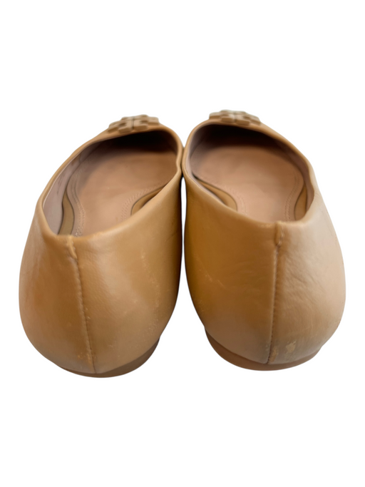 Tory Burch Shoe Size 7 Brown Leather Round Toe Logo Flats Shoes Brown / 7