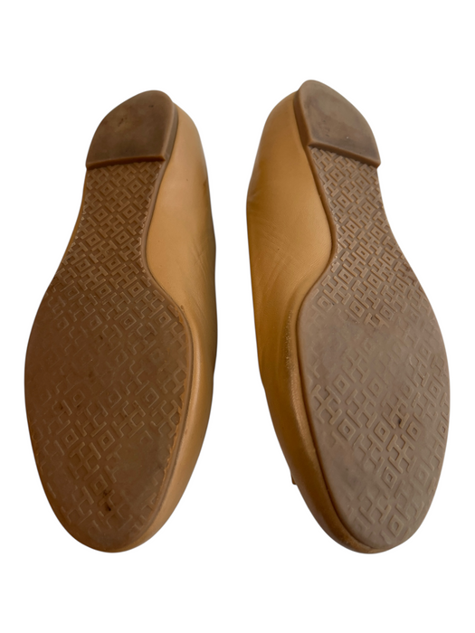 Tory Burch Shoe Size 7 Brown Leather Round Toe Logo Flats Shoes Brown / 7