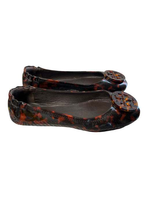 Tory Burch Shoe Size 8 Brown & Black Manmade Material Flat Logo Slip On Shoes Brown & Black / 8