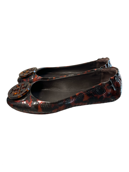 Tory Burch Shoe Size 8 Brown & Black Manmade Material Flat Logo Slip On Shoes Brown & Black / 8
