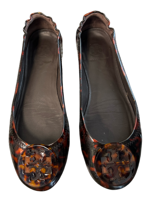 Tory Burch Shoe Size 8 Brown & Black Manmade Material Flat Logo Slip On Shoes Brown & Black / 8