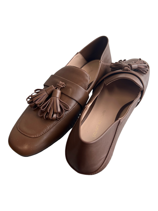 Stuart Weitzman Shoe Size 5.5 Brown Leather Square Toe Tassel Flat Loafer Shoes Brown / 5.5