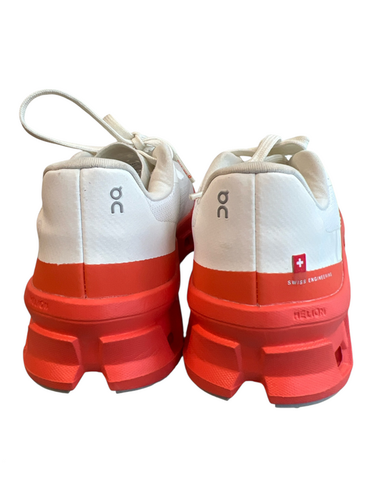 On Cloud Shoe Size 8 White & Orange Manmade Material Round Toe Platform Sneakers White & Orange / 8