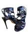 Casadei Shoe Size 9.5 Blue Leather open toe Strappy Tie Stiletto Heels Blue / 9.5
