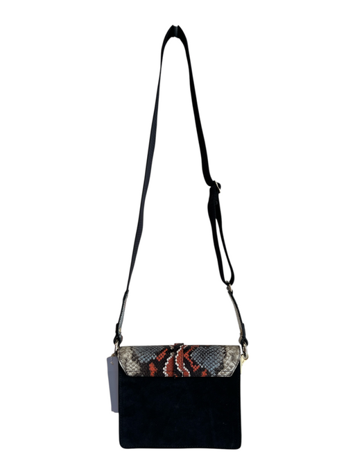 & Other Stories Black & Multi Cotton Suede Animal Print silver hardware Bag Black & Multi / S