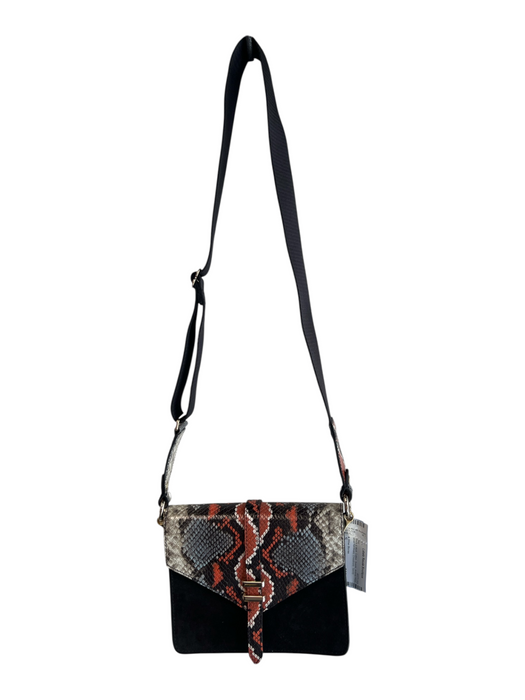 & Other Stories Black & Multi Cotton Suede Animal Print silver hardware Bag Black & Multi / S