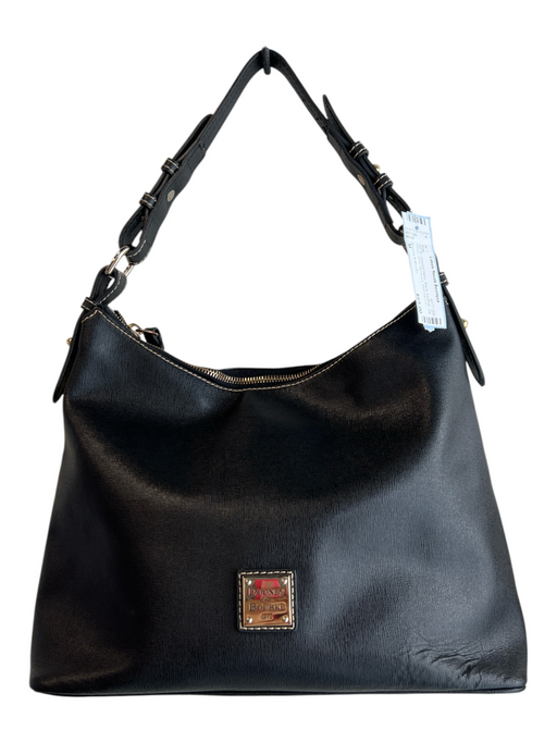 Dooney & Bourke Black Leather Zip Close Silver Hardware Red Interior Bag Black / M