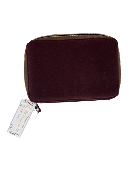 Dolce & Gabbana Brown Suede Zip Close Jewelry Box Brown