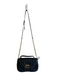 Karl Lagerfeld Black Leather Gold hardware Quilted Twist Lock Crossbody Purse Black / M