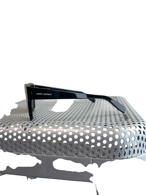 Saint Laurent Black Metal Black Lens Cat Eye Sunglasses Black