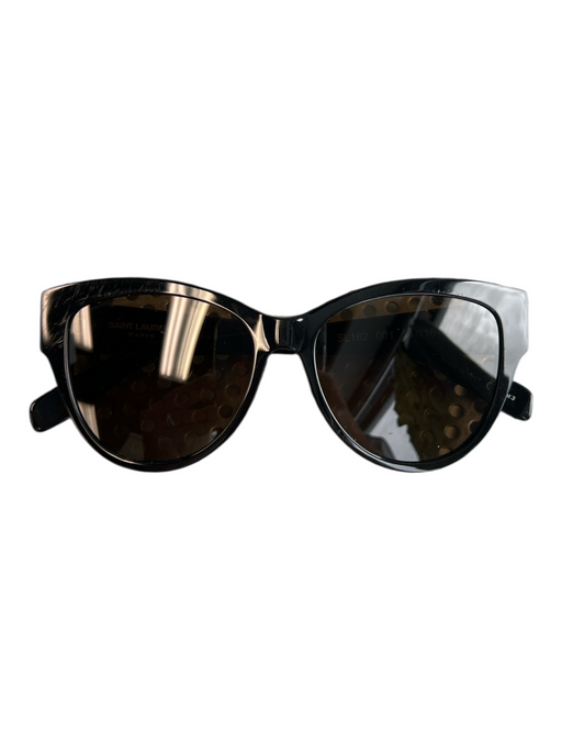 Saint Laurent Black Metal Black Lens Cat Eye Sunglasses Black