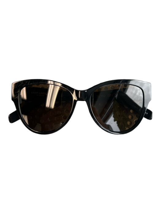 Saint Laurent Black Metal Black Lens Cat Eye Sunglasses Black