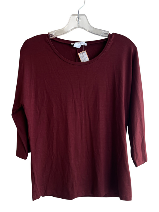 Max Mara Size L Burgundy Viscose Round Neck Long Sleeve Solid Color Top Burgundy / L